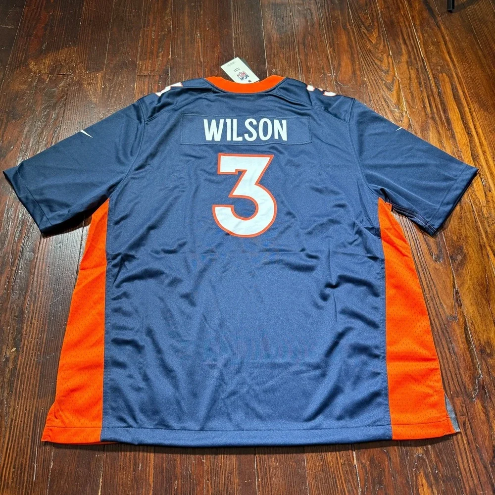Denver Broncos‎ Jersey Nike On Field Russel Wilson #3 Jersey Blue Mens 2XL